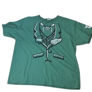 NHL DETROIT RED WINGS / ST PADDY'S Green T-Shirt Size XL  Miller Lite